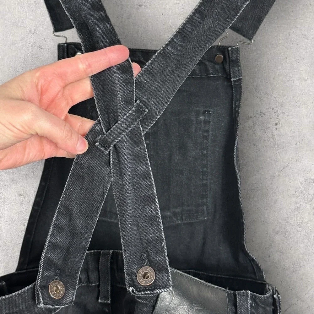 Naked Famous‎ Japanese Denim Black Overalls Womens Size Medium Canada Made Jeans - Picture 6 of 16